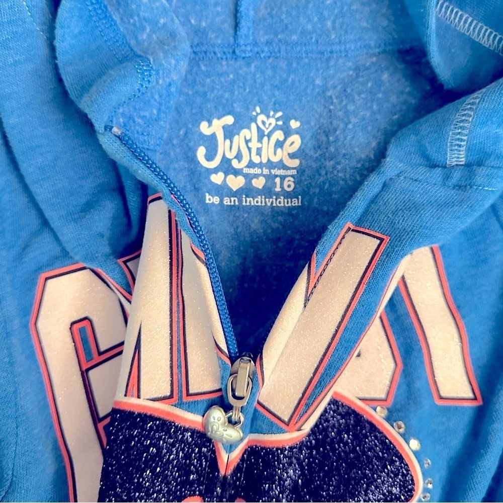 Justice Gymnast Zip Up Hoodie Active Sweatshirt 16 XL - Picture 4 of 4